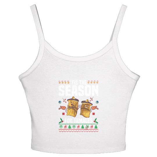 Tamales Ugly Christmas Sweaters Mexican Cinco De Women's Spaghetti Strap Tank Top