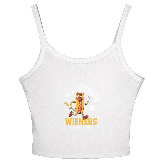 I'm Just Here For Wieners & Home Runs Baseball Spo Women's Spaghetti Strap Tank Top