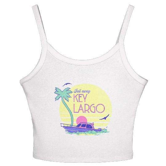 Sail Away Yacht Rock Key Largo Boating Women's Spaghetti Strap Tank Top