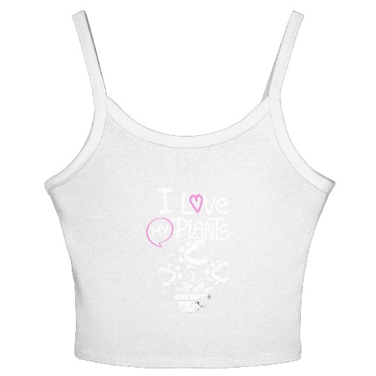 I Love My Plants – Cute Venus Flytrap Plant Lover Women's Spaghetti Strap Tank Top