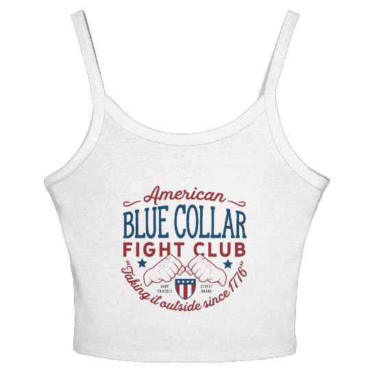 Blue Collar Fight Club Working Class Design Women's Spaghetti Strap Tank Top