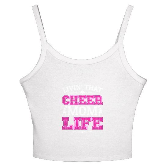 Living Cheer Mom Life Cheerleading Mother's Day Women's Spaghetti Strap Tank Top