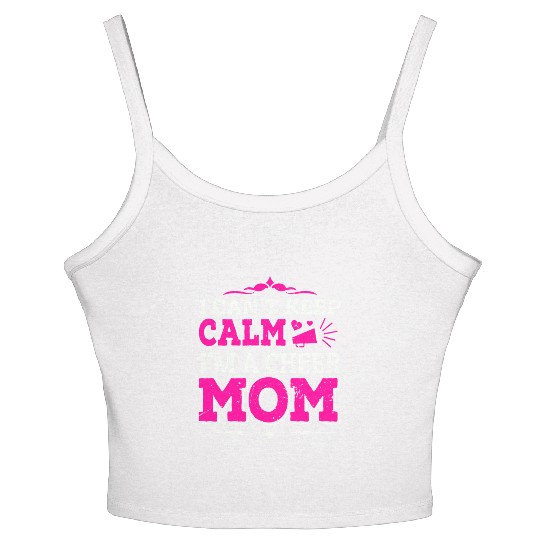 Keep Calm Cheer Mom Cheerleading Mother's Day Women's Spaghetti Strap Tank Top