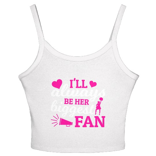 Always Her Fan Cheer Mom Cheerleading Mother's Day Women's Spaghetti Strap Tank Top