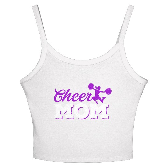 Cheer Mom Funny Cheerleading Mommy Mother's Day Women's Spaghetti Strap Tank Top