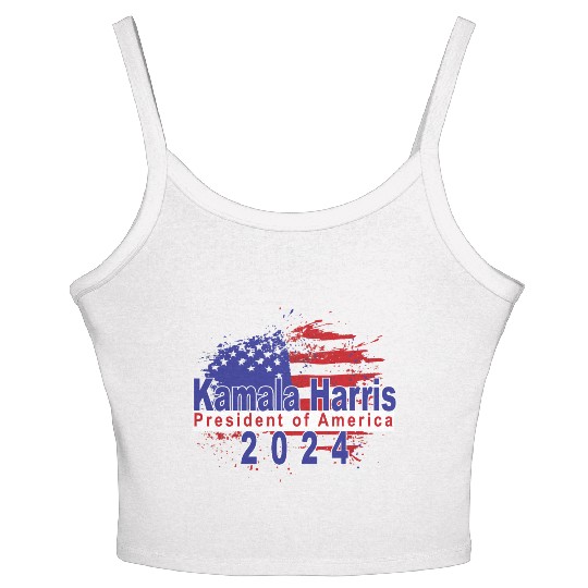 Kamala Harris President of America 2024 Women's Spaghetti Strap Tank Top