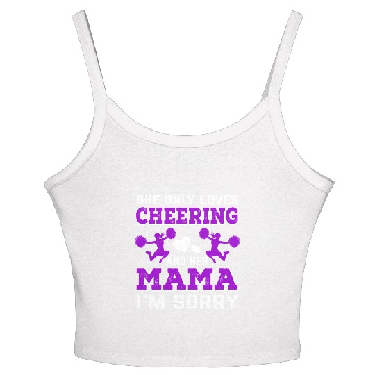 Loves Cheer Mom Cheerleading Mommy Mother's Da Women's Spaghetti Strap Tank Top