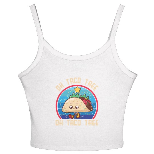 Oh Taco Tree Christmas Cute Xmas Mexican Food Love Women's Spaghetti Strap Tank Top
