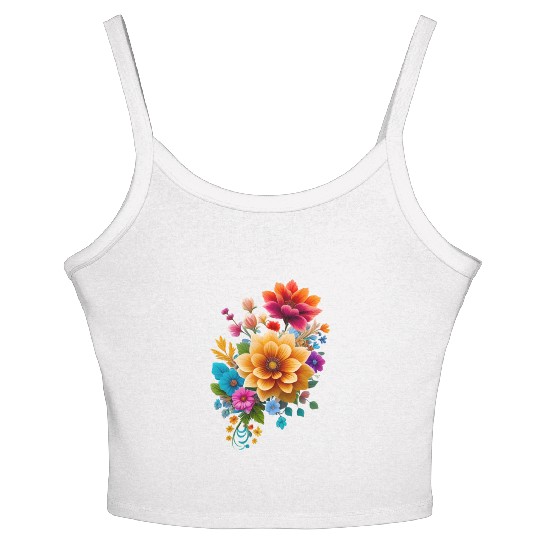 Vintage Floral Aesthetic: Watercolor Nature Blooms Women's Spaghetti Strap Tank Top
