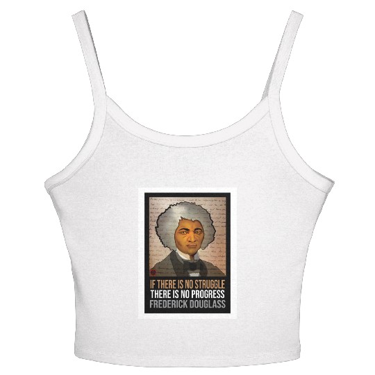 Frederick Douglass illustrated portrait and quote Women's Spaghetti Strap Tank Top