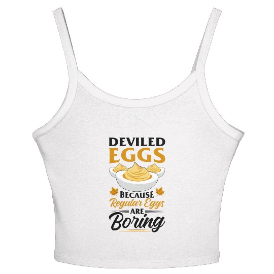 Funny Deviled Eggs Designs For Deviled Egg Lover Women's Spaghetti Strap Tank Top