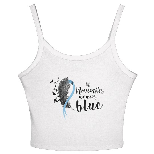 In November We Wear Blue Ribbon Women's Spaghetti Strap Tank Top
