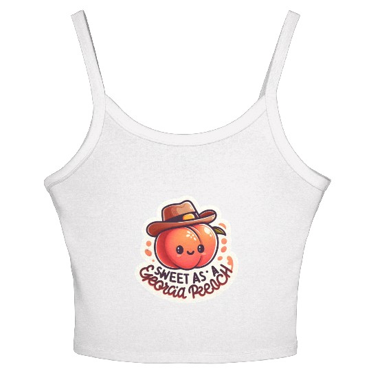Sweet as a Georgia Peach Sticker Women's Spaghetti Strap Tank Top