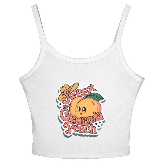 Sweet as a Georgia Peach Sticker.t-shits Women's Spaghetti Strap Tank Top