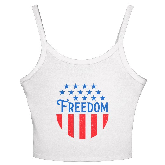 Patriotic Freedom Stars and Stripes Women's Spaghetti Strap Tank Top