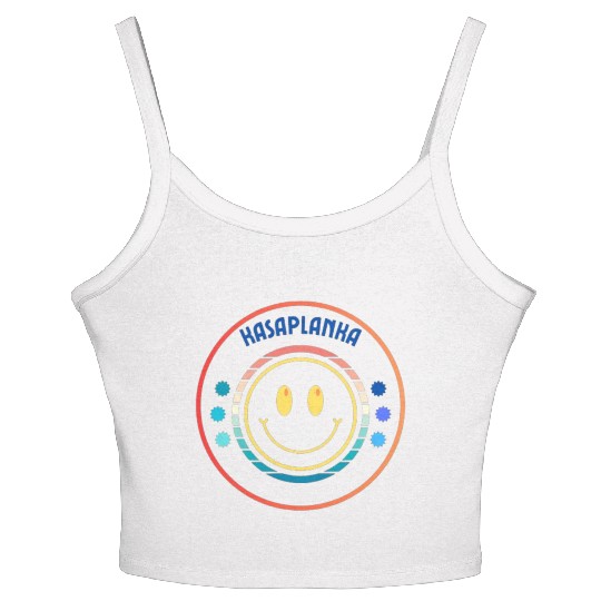 Cream Black Retro Smile T Women's Spaghetti Strap Tank Top