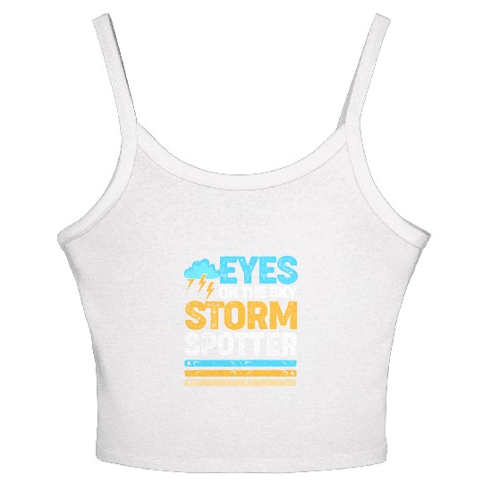 Retro Meteorologist Eyes On The Sky Strom Spotter Women's Spaghetti Strap Tank Top