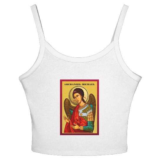 Archangel Michail Orthodox pray icon Women's Spaghetti Strap Tank Top