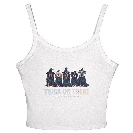 Trick or treat (we came for the treats) Women's Spaghetti Strap Tank Top