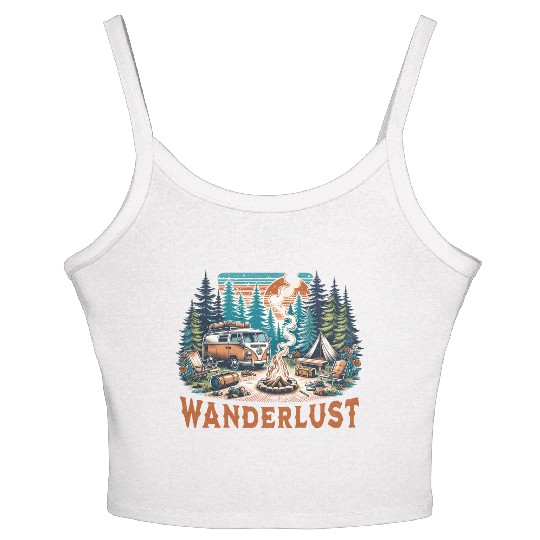 'Wanderlust' Nature Adventure GD Women's Spaghetti Strap Tank Top
