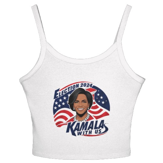 Women's Spaghetti Strap Tank Top design kamala, election 2024