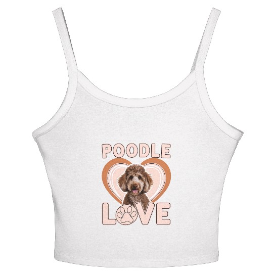 Adorable Brown Poodle for Poodle Enthusiasts Women's Spaghetti Strap Tank Top