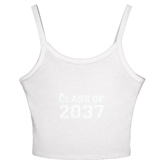 Class Of 2037 Pre K Grow With Me Graduation Women's Spaghetti Strap Tank Top
