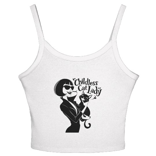 Childless Cat lady Kamala Harris Women's Spaghetti Strap Tank Top