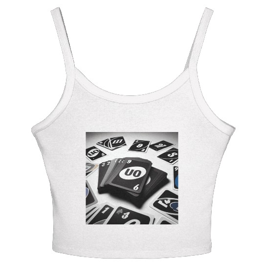 Black Uno Cards Women's Spaghetti Strap Tank Top