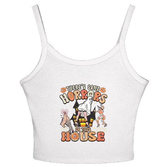 There's Some Horrors In This House Ghost Halloween Women's Spaghetti Strap Tank Top