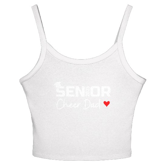 Proud Cheer Dad Of A Class Of 2025 Senior Graduate Women's Spaghetti Strap Tank Top