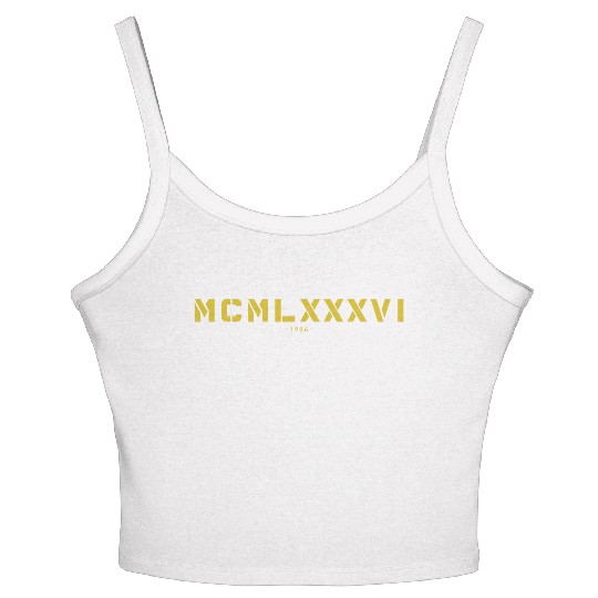 Roman numeral Year of birth Made in 1986 Women's Spaghetti Strap Tank Top