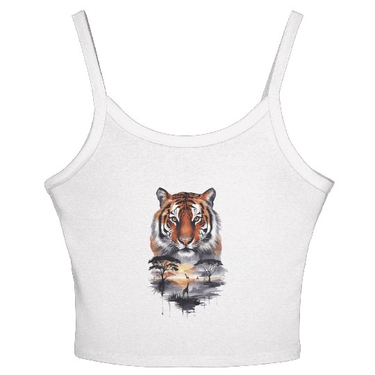 Tiger Paradise Jungle for a Tiger lovers Women's Spaghetti Strap Tank Top