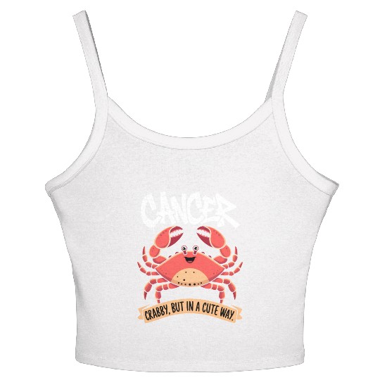 Crabby, But in a Cute Way Cancer Zodiac Sign Women's Spaghetti Strap Tank Top