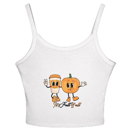 Retro It's Fall Y'all - Pumpkin Spice Latte Women's Spaghetti Strap Tank Top