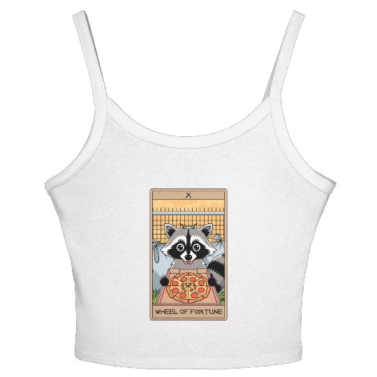 Wheel of Fortune Raccoons Tarot Card Women's Spaghetti Strap Tank Top