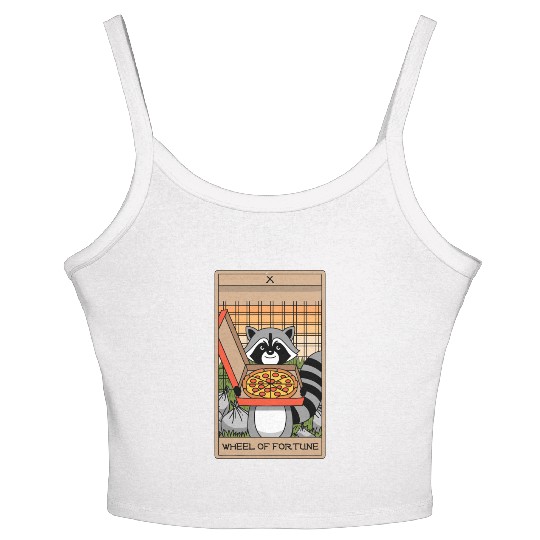 Wheel of Fortune Raccoons Tarot Card Women's Spaghetti Strap Tank Top