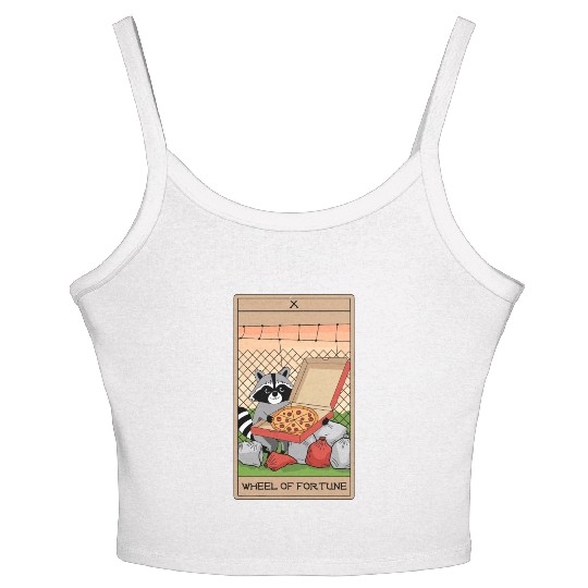 Wheel of Fortune Raccoons Tarot Card Women's Spaghetti Strap Tank Top