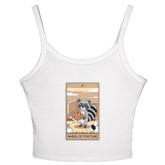 Wheel of Fortune Raccoons Tarot Card Women's Spaghetti Strap Tank Top