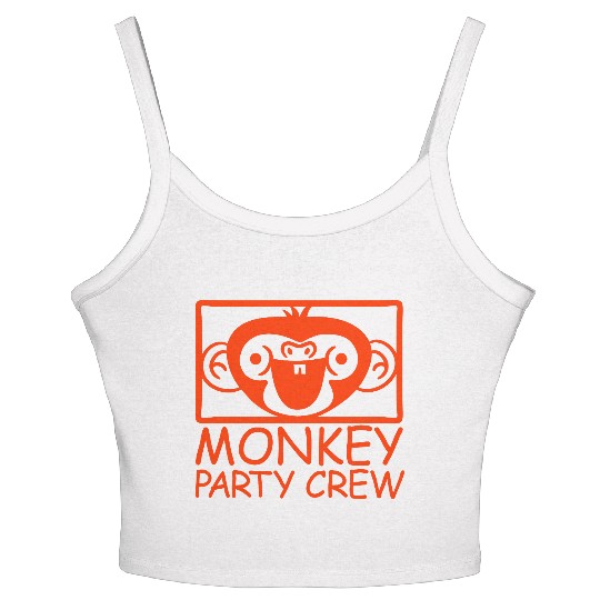 Monkey Chimpanzee Party Animals Crew Team Friends Women's Spaghetti Strap Tank Top