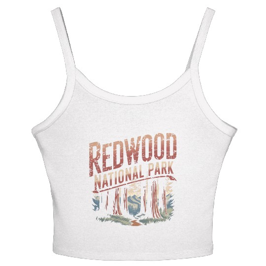 Redwood National park vintage Women's Spaghetti Strap Tank Top