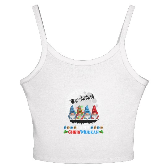 Happy Chrismukkah Gnomes Christmas Hanukkah Women's Spaghetti Strap Tank Top