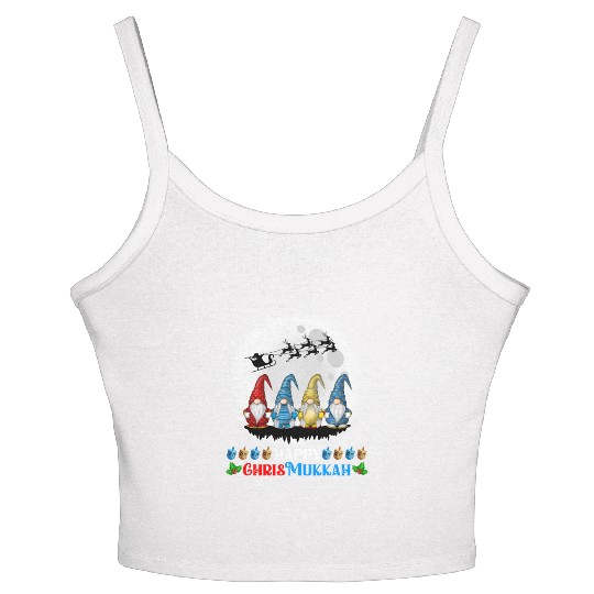 Happy Chrismukkah Gnomes Christmas Hanukkah Women's Spaghetti Strap Tank Top