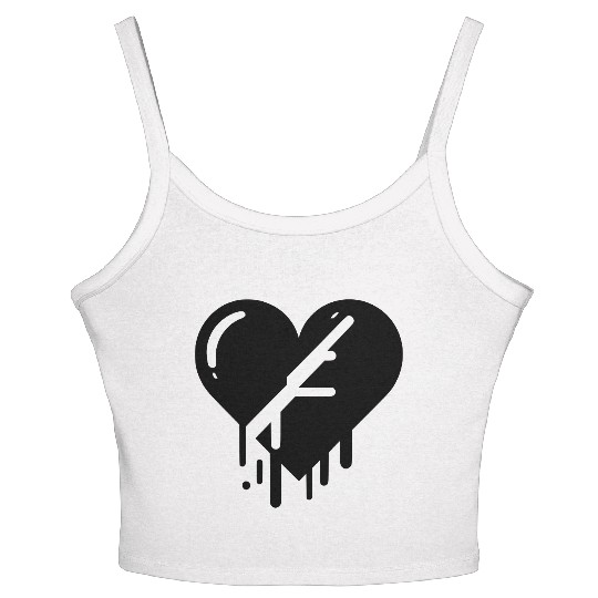 Heart broken hearts vector path15 Women's Spaghetti Strap Tank Top