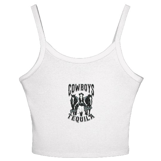 Cowboys and Tequila - Cowgirl Women's Spaghetti Strap Tank Top