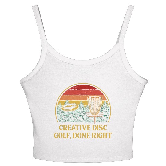 Creative Disc Golf Done Motivational Quote Golfer Women's Spaghetti Strap Tank Top