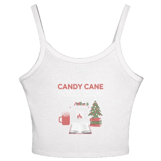 Bookish Christmas Candy Cane Book Club Bookish Women's Spaghetti Strap Tank Top