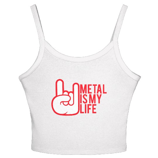 Heavy Metal Is My Life Hard Rock Music Text Quote Women's Spaghetti Strap Tank Top