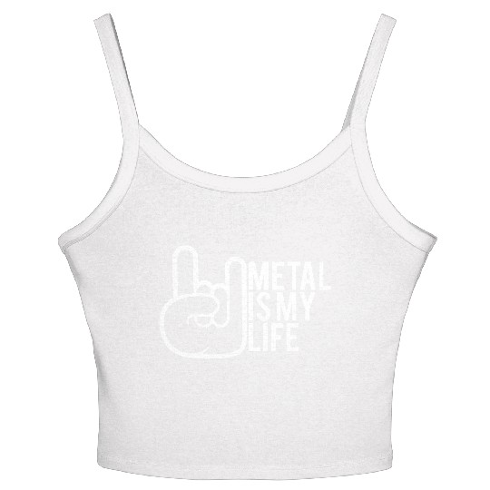 Heavy Metal Is My Life Hard Rock Music Text Quote Women's Spaghetti Strap Tank Top
