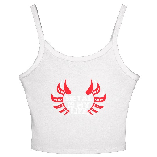 Heavy Metal Is My Life Hard Rock Music Text Quote Women's Spaghetti Strap Tank Top